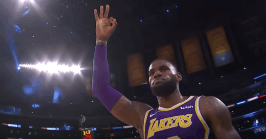 LeBron James Staples Center celebration