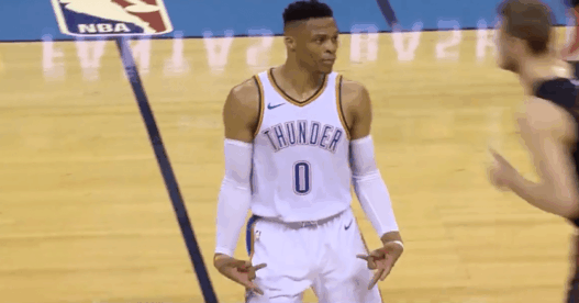 Russell Westbrook celebration triple double