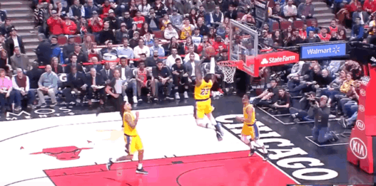 LeBron James alley oop Chicago Bulls
