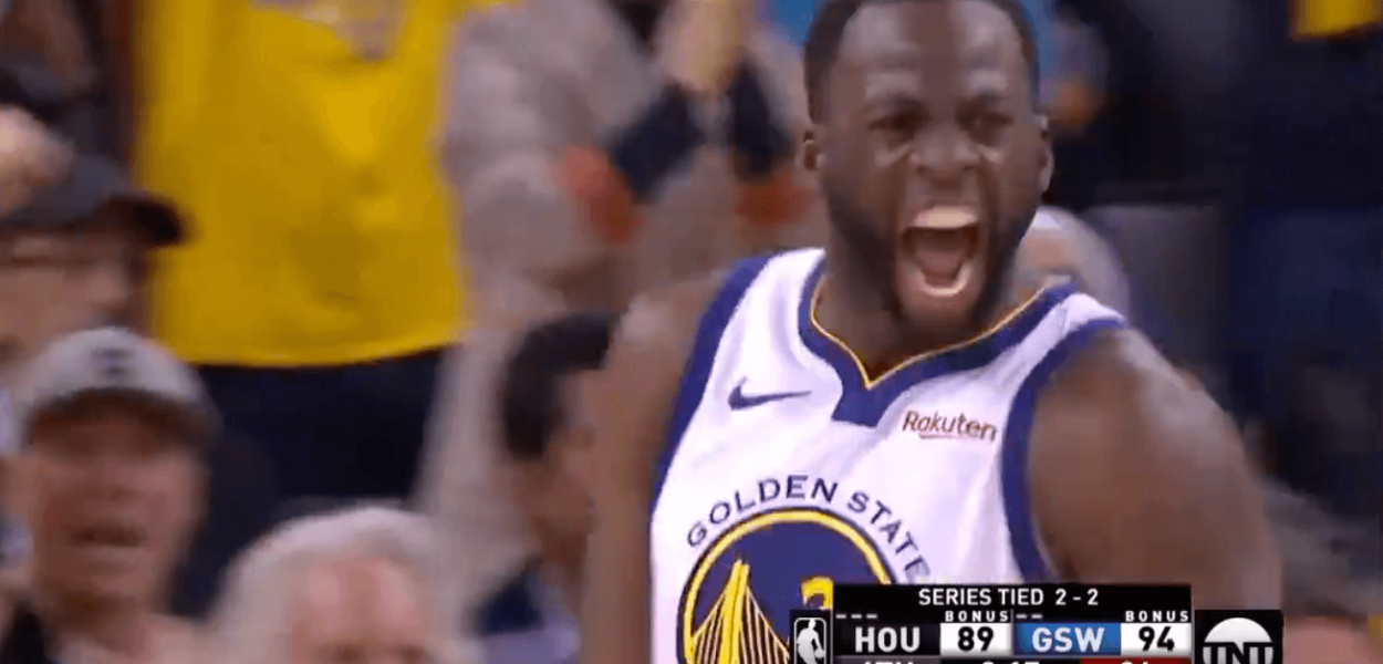 Draymond Green Warriors Rockets celebration