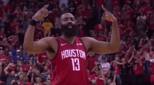 James Harden celebration win