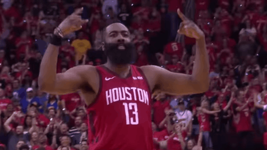 James Harden celebration win
