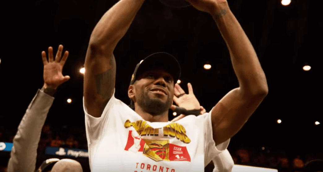 Kawhi Leonard NBA celebration