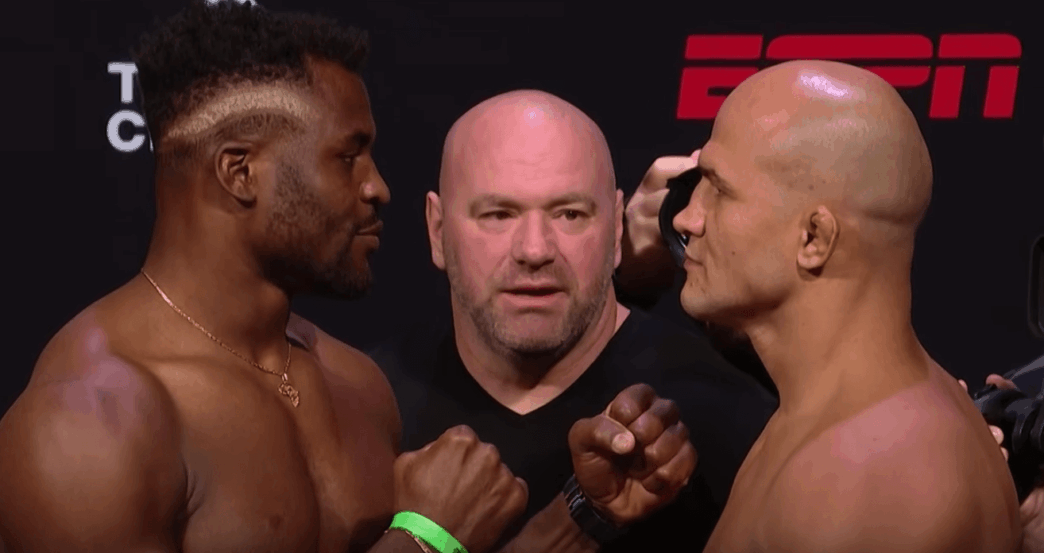 UFC Francis Ngannou Junior Dos Santos resultats