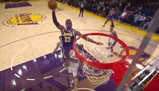 LeBron James dunk Kings