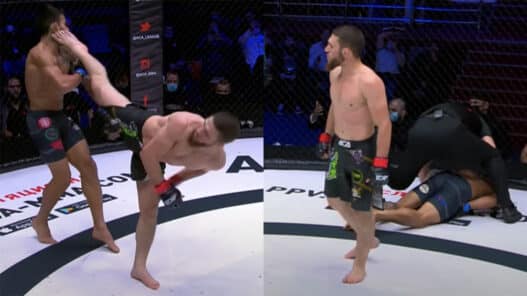 Magomed Bibulatov spinning wheel kick KO