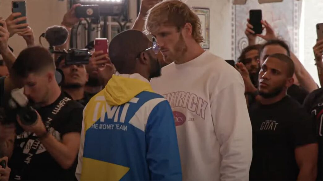 Floyd Mayweather Logan Paul face off