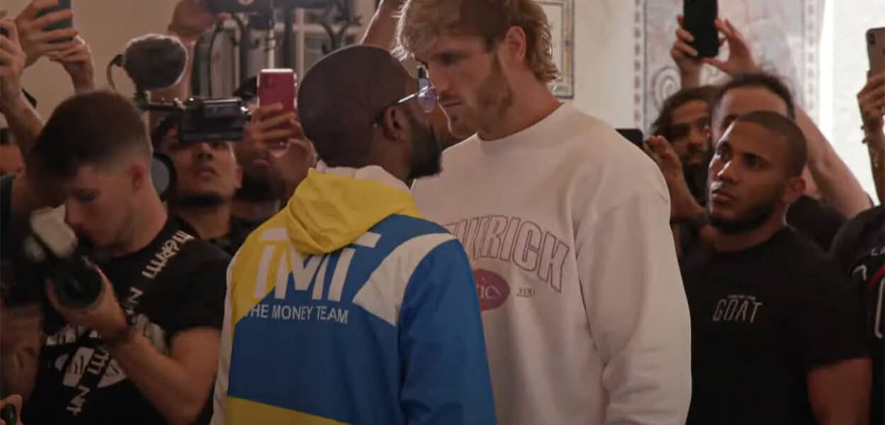 Floyd Mayweather Logan Paul face off