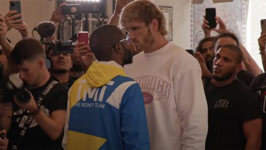 Floyd Mayweather Logan Paul face off