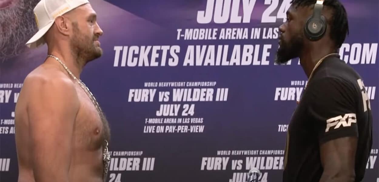 Tyson Fury Deontay Wilder face off