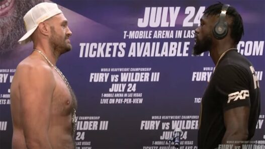 Tyson Fury Deontay Wilder face off