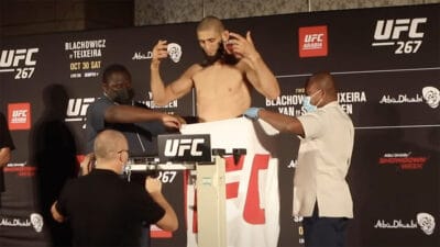 Khamzat Chimaev UFC 267 weigh in