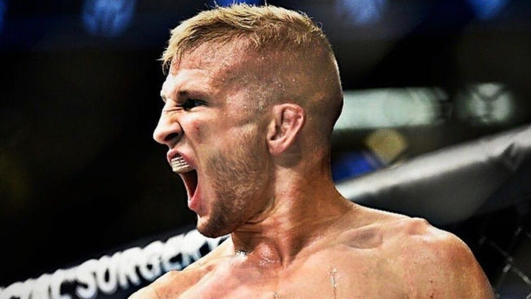 TJ Dillashaw celebration