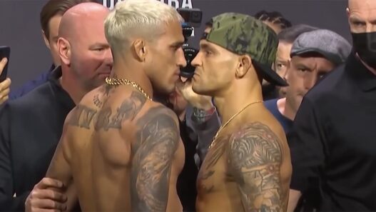 Charles Oliveira Dustin Poirier face off UFC 269