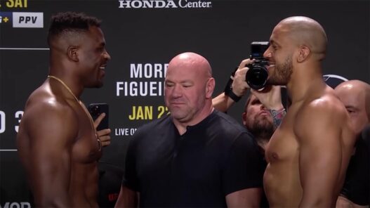 UFC 270 Ciryl Gane Francis Ngannou face off