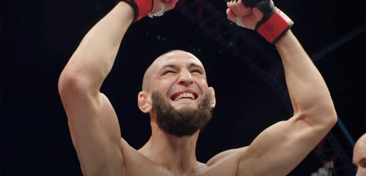 UFC 273 Khamzat Chimaev celebration
