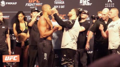 UFC Paris Ciryl Gane Tai Tuivasa face a face pesee