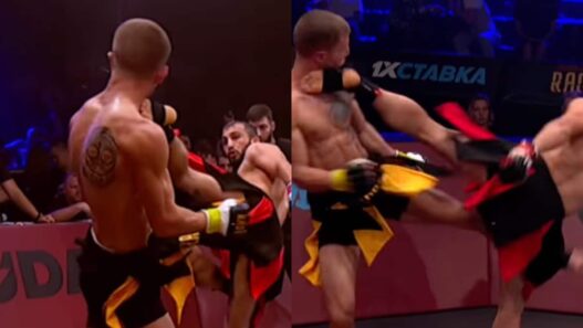 KO d&eacute;vastateur head kick MMA