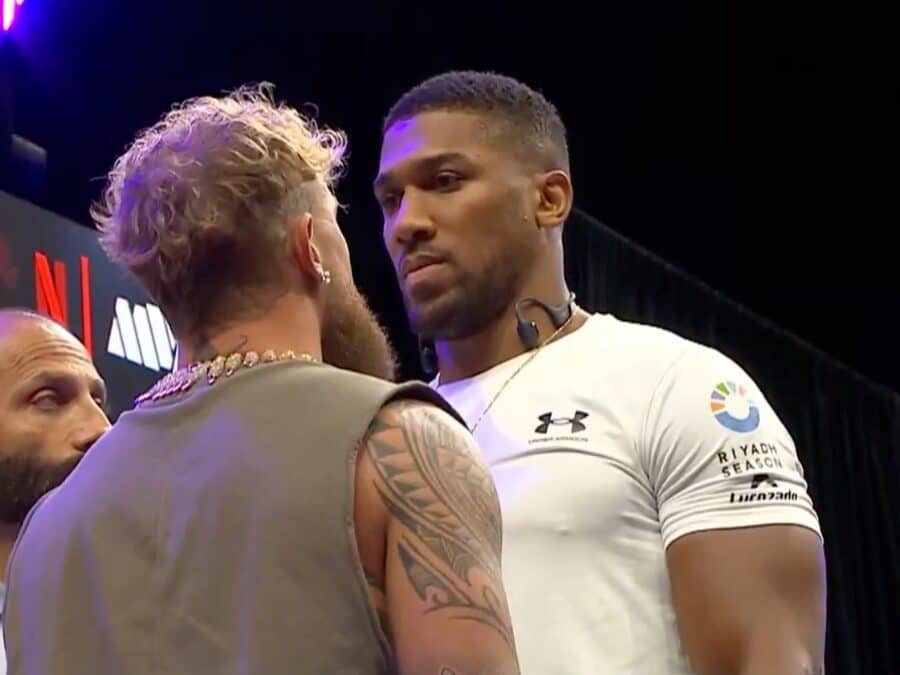 anthony joshua jake paul premier face a face