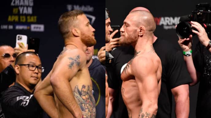 Conor McGregror attaque violemment Justin Gaethje