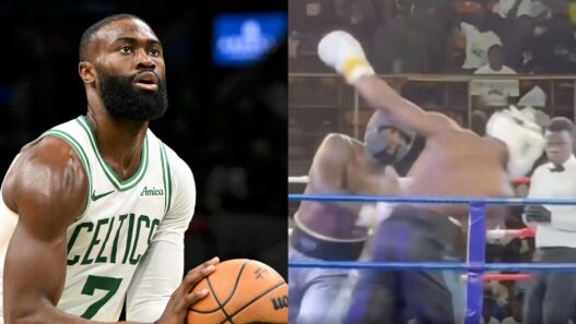 Jaylen Brown est mont&eacute; sur le ring de boxe au Nig&eacute;ria.