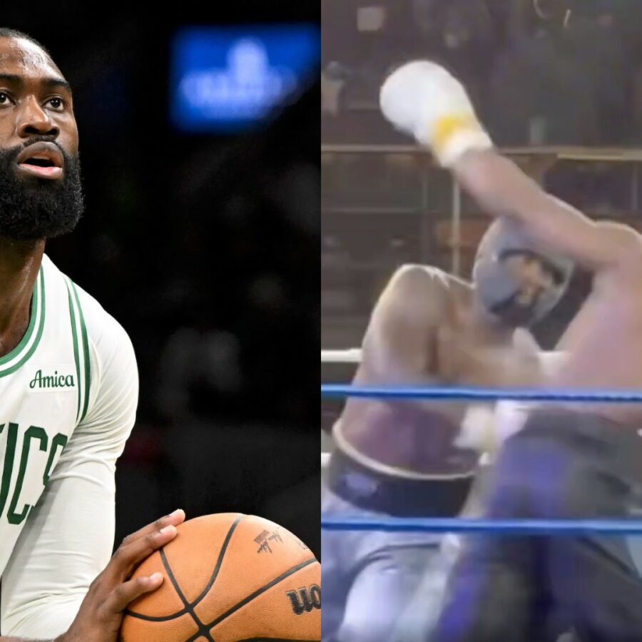 Jaylen Brown est mont&eacute; sur le ring de boxe au Nig&eacute;ria.